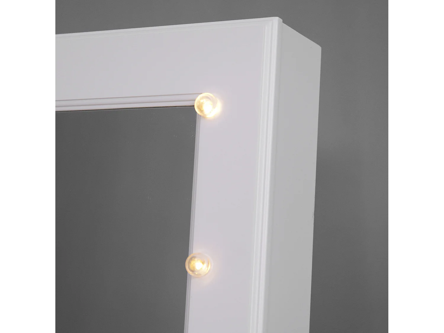 Armadio portagioielli specchio regolabile 20 luci led 40x37x146 cm
