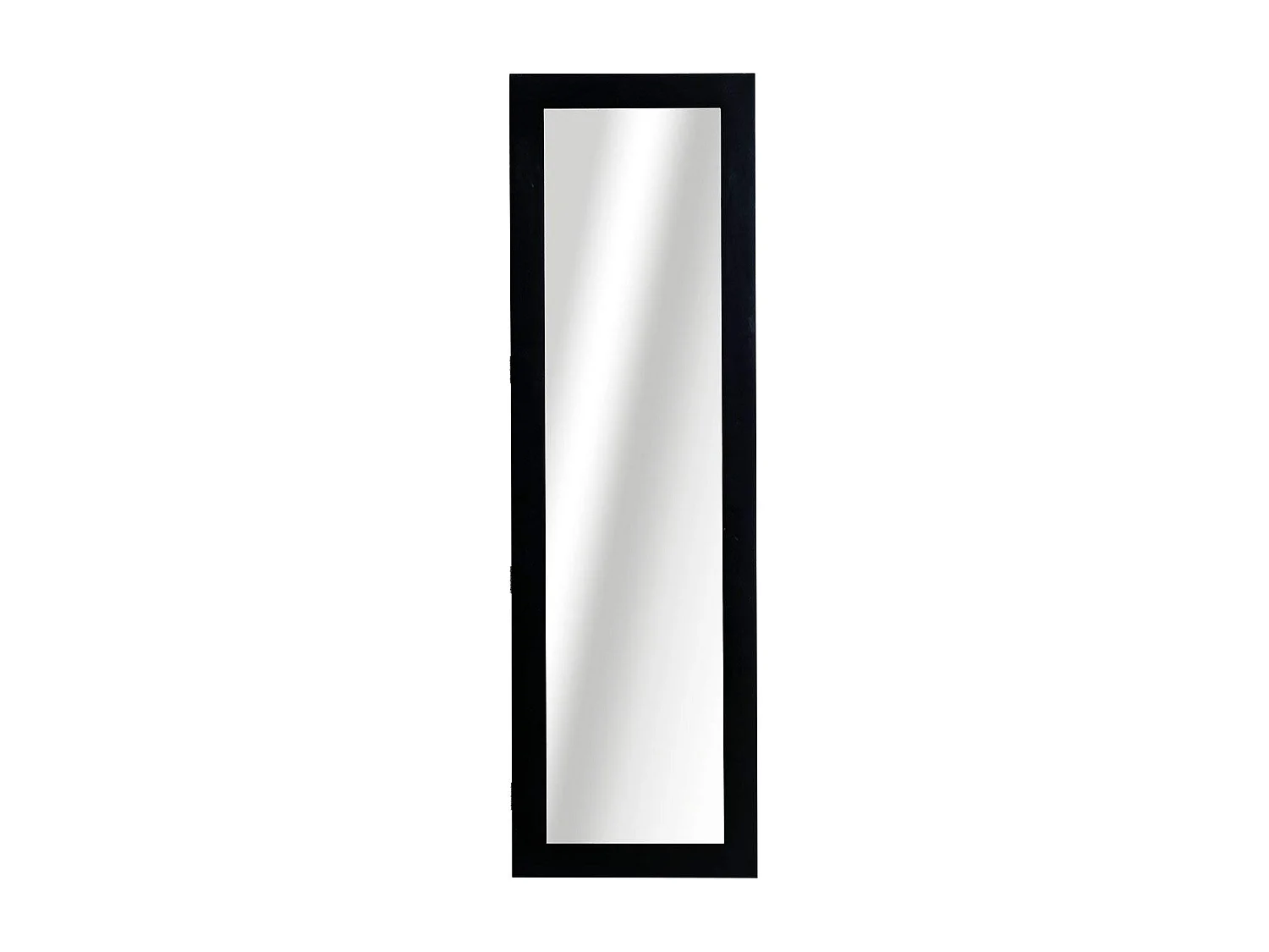 Armadio portagioie con specchio a muro, ganci e ripiani in legno