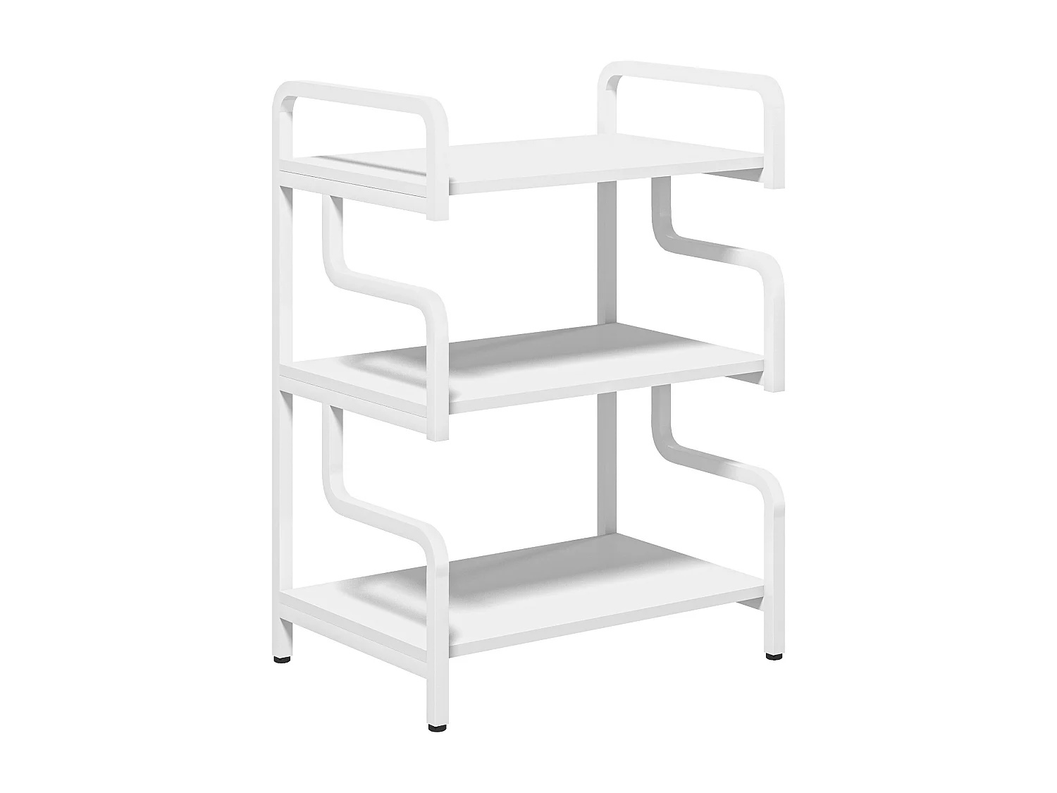 Supporto per stampante a 3 livelli in metallo e truciolato bianco