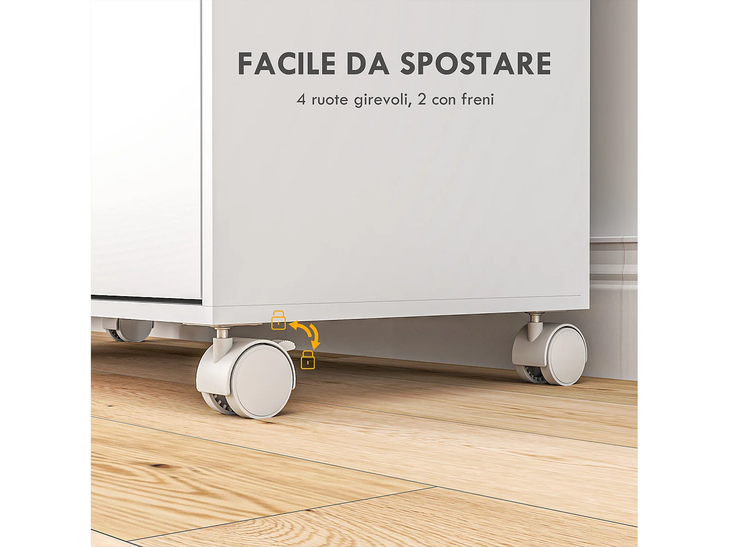 Mobile asse da stiro con 3 ripiani a cubo e guida