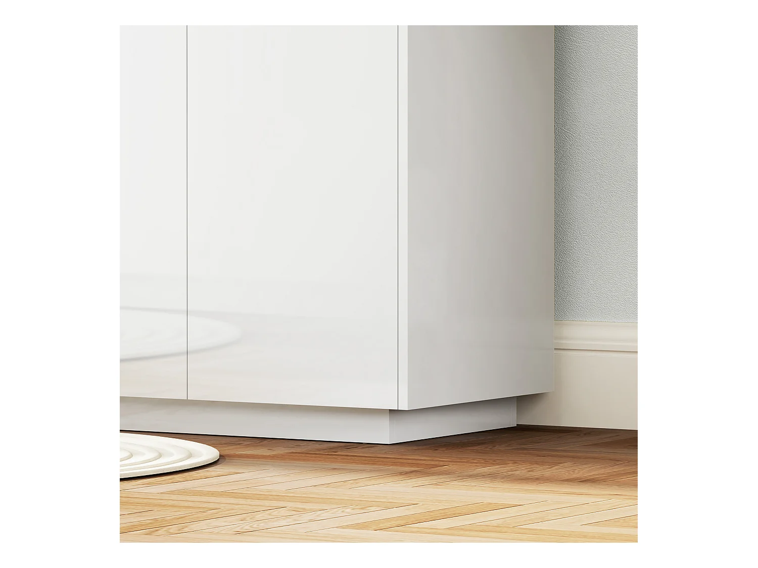 Credenza moderna con armadietti a 2 ante bianco lucido