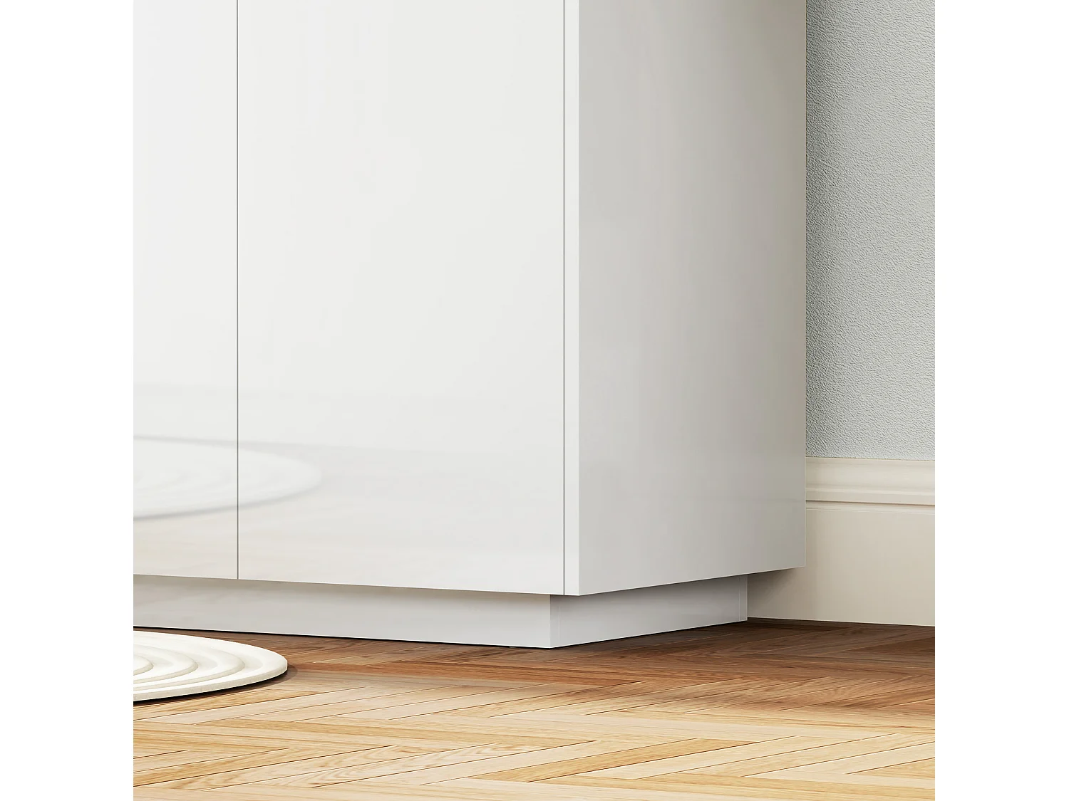 Credenza moderna con armadietti a 2 ante bianco lucido