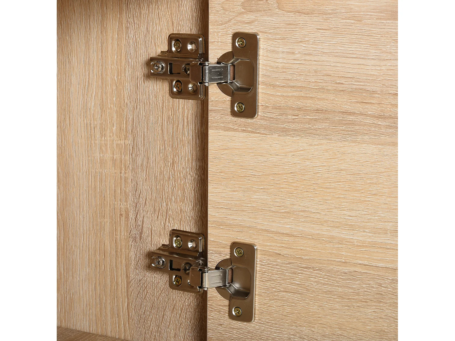 Mobiletto multiuso con 3 ripiani in legno e 3 ante 48x34x100 cm