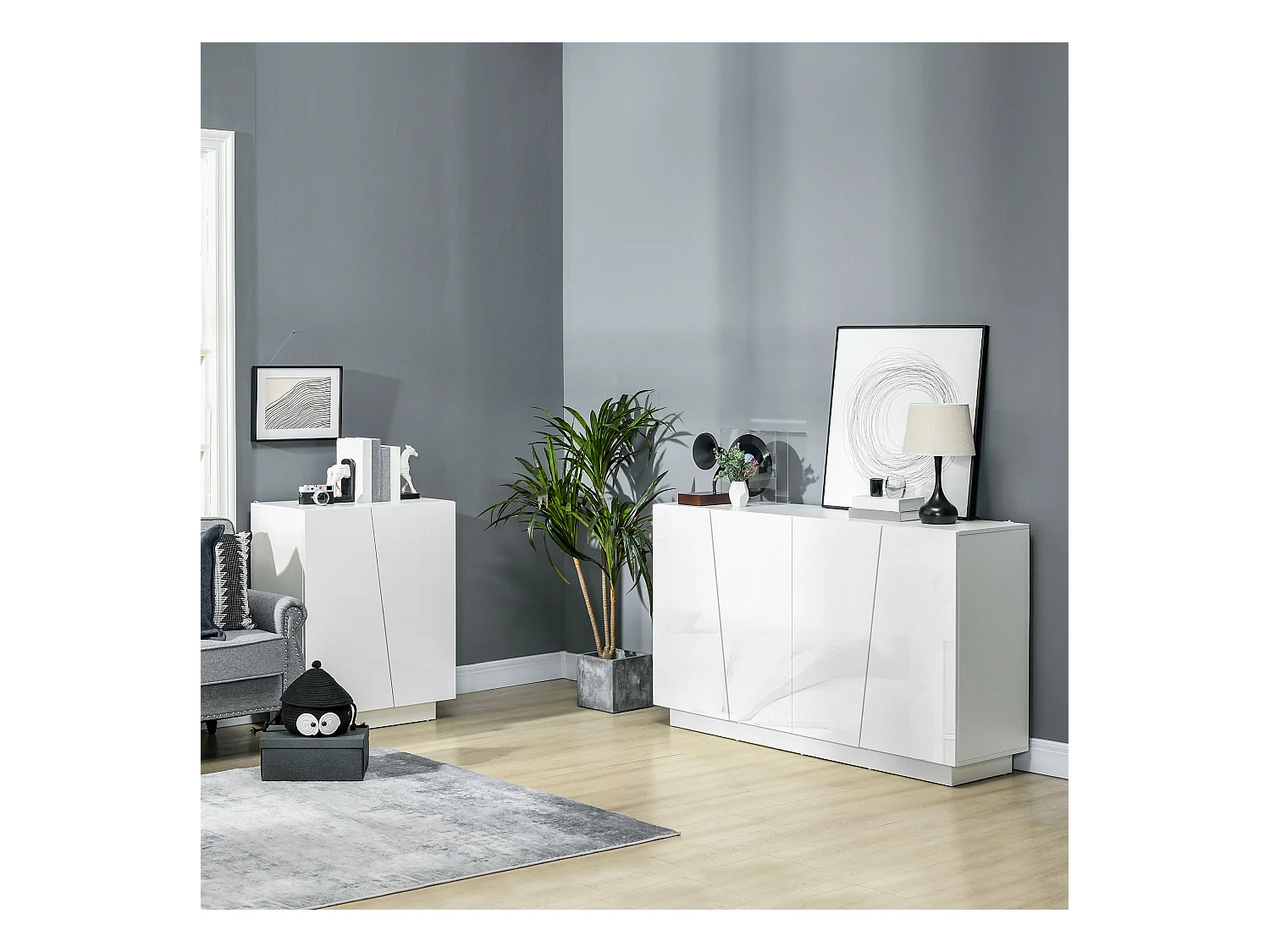 Mobiletto multiuso a 3 livelli con ripiano regolabile