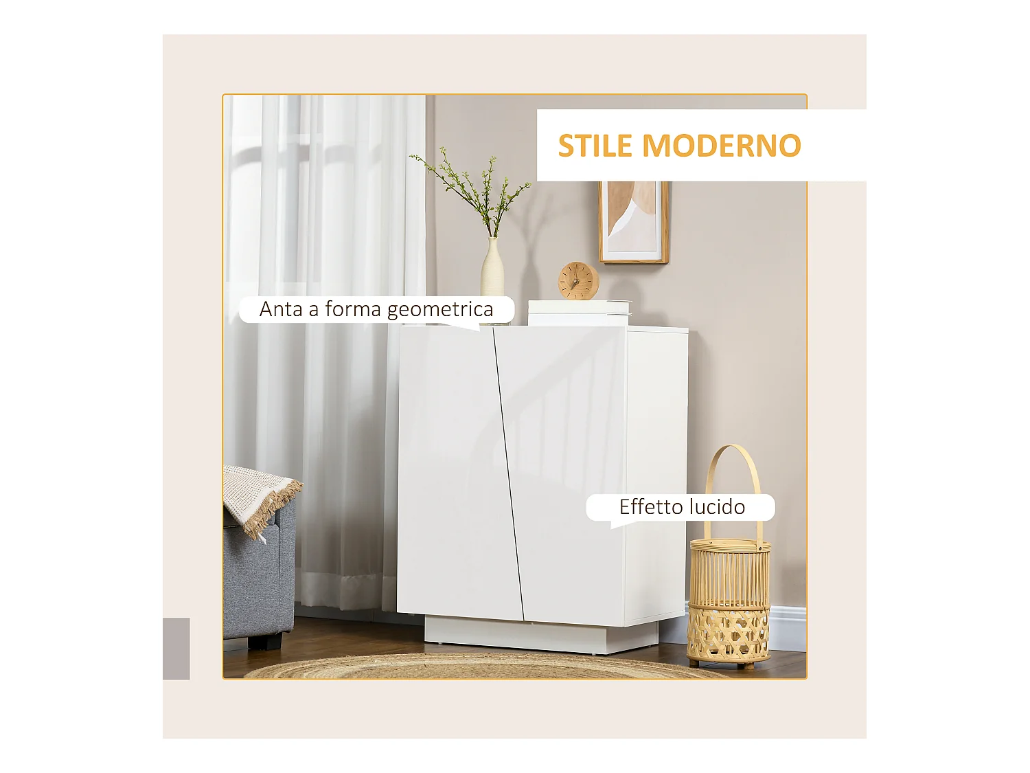 Mobiletto multiuso a 3 livelli con ripiano regolabile