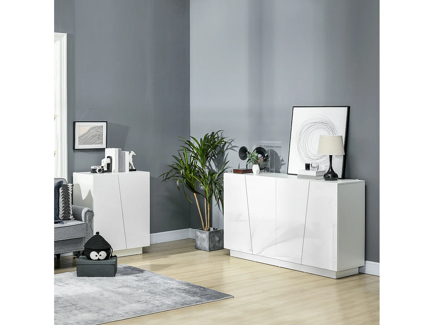 Mobiletto multiuso a 3 livelli con ripiano regolabile