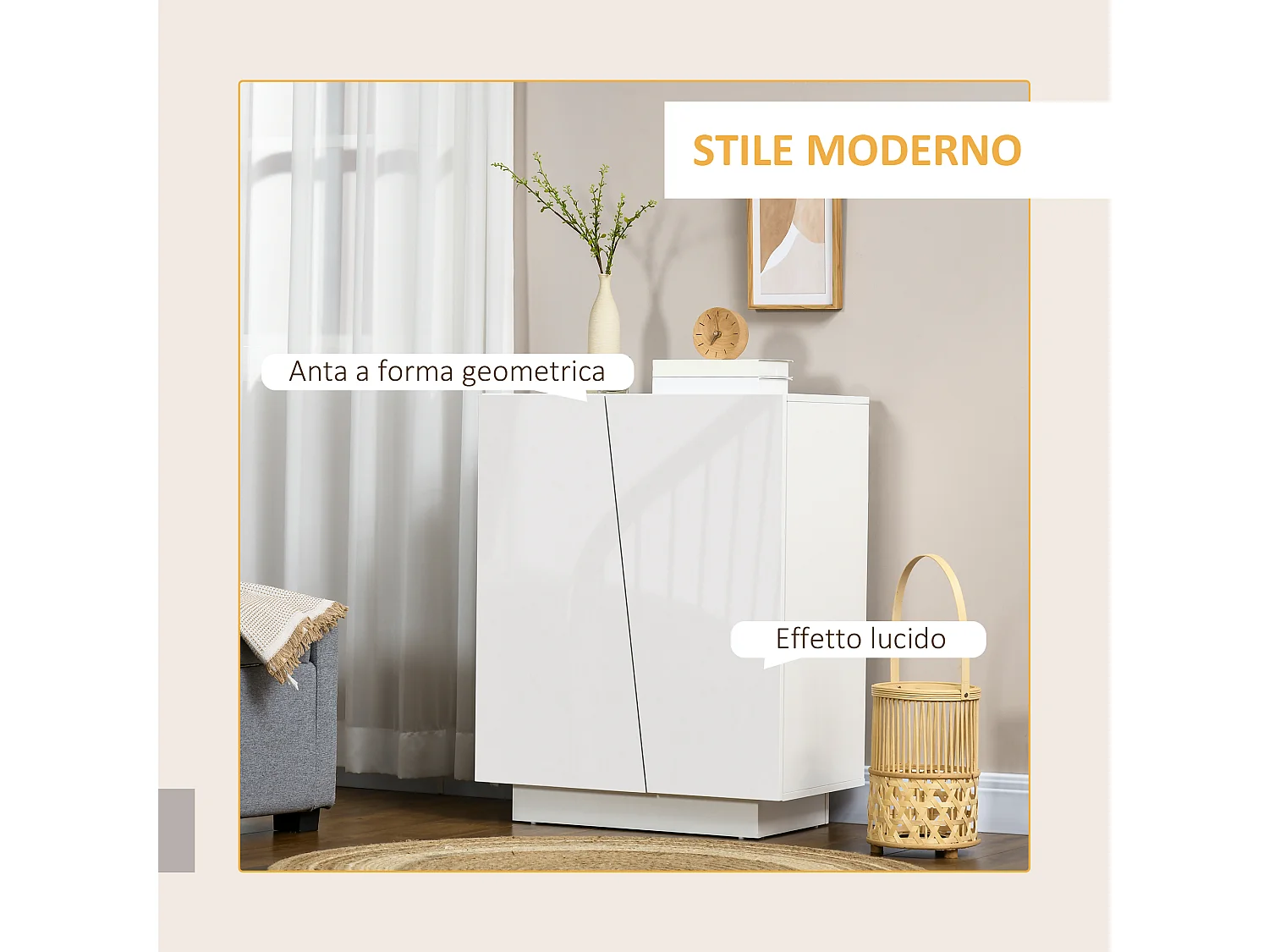 Mobiletto multiuso a 3 livelli con ripiano regolabile