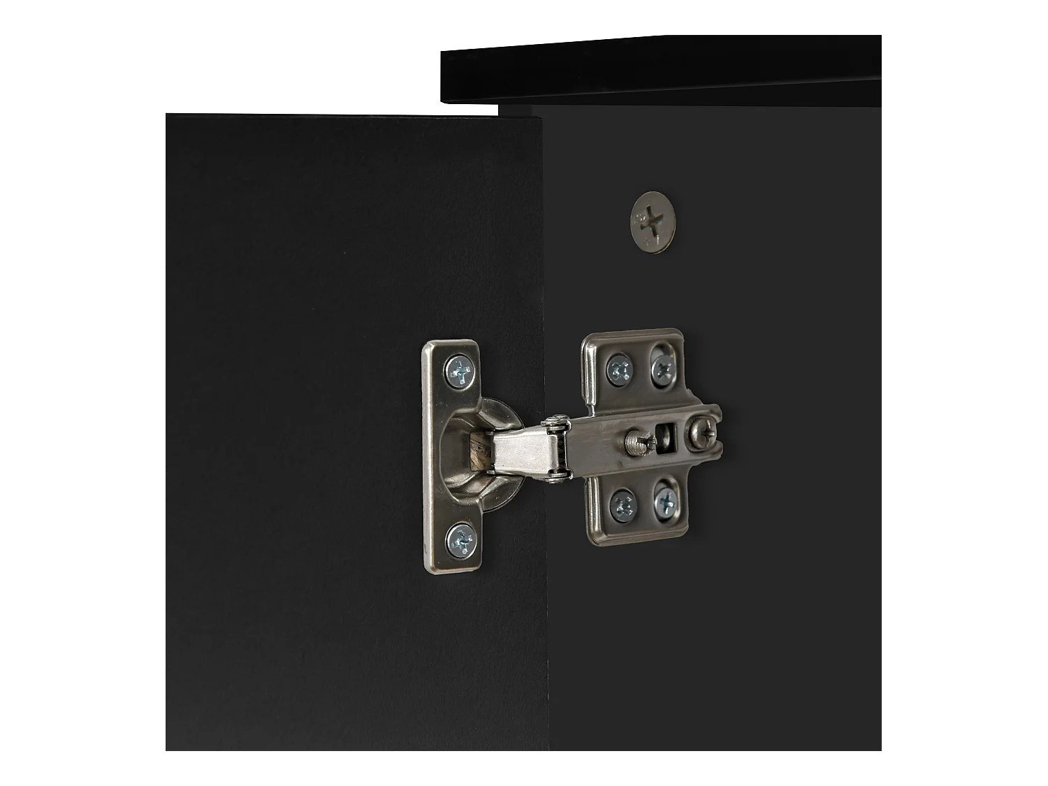 Mobiletto da ingresso con 3 ante e 2 cassetti nero lucido