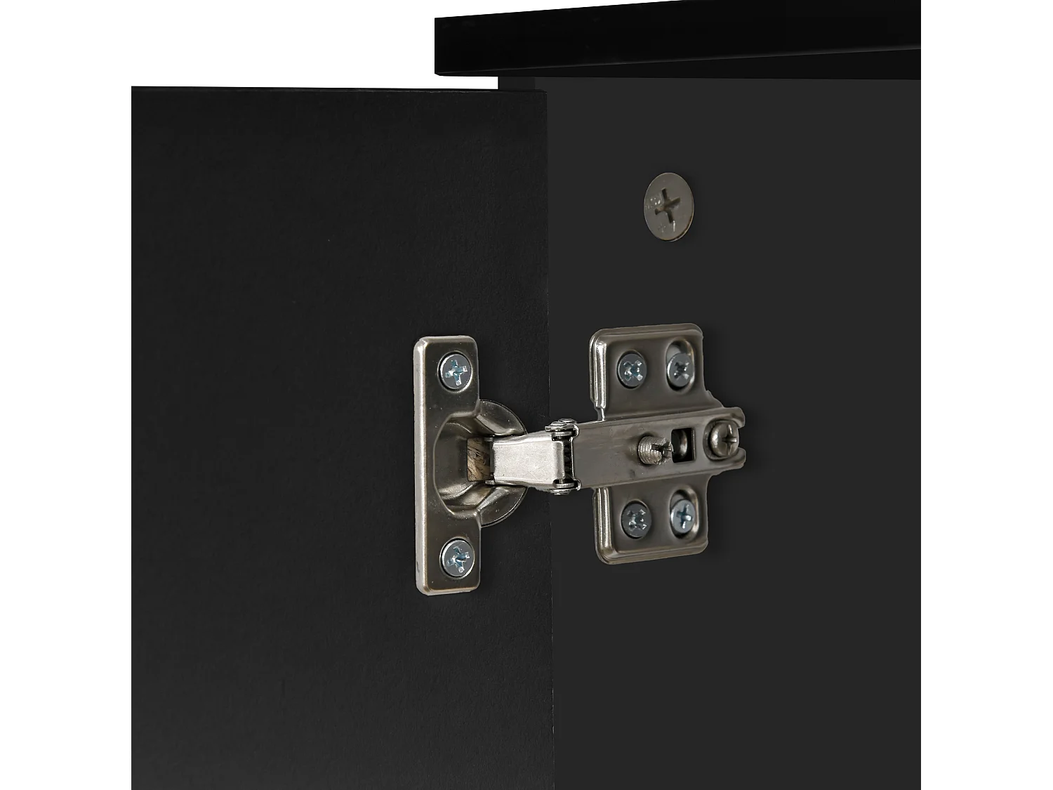 Mobiletto da ingresso con 3 ante e 2 cassetti nero lucido