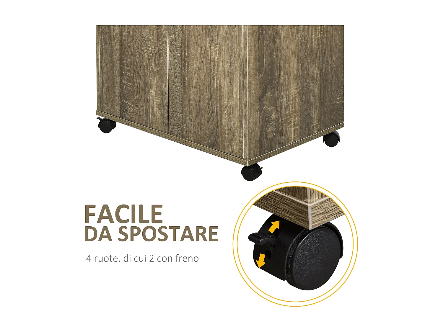 Mobile cucina multiuso per microonde 60.4x40.3x97cm grigio