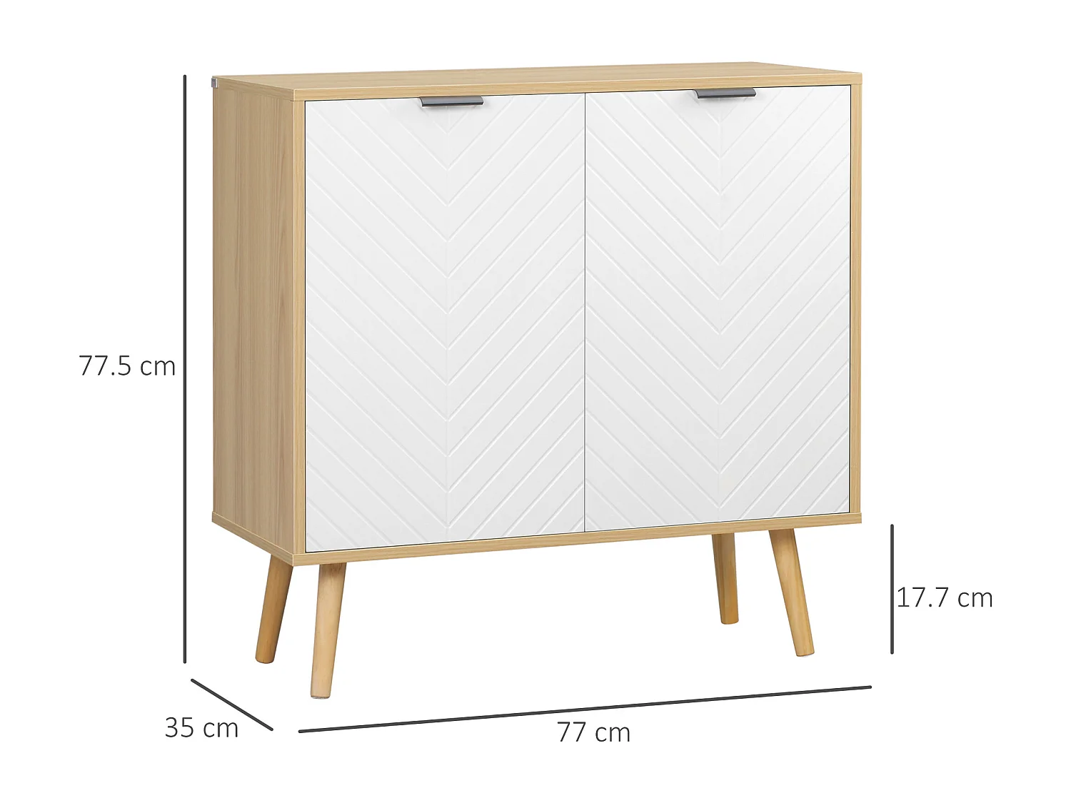 Mobile multiuso con ripiano interno regolabile su 3 livelli