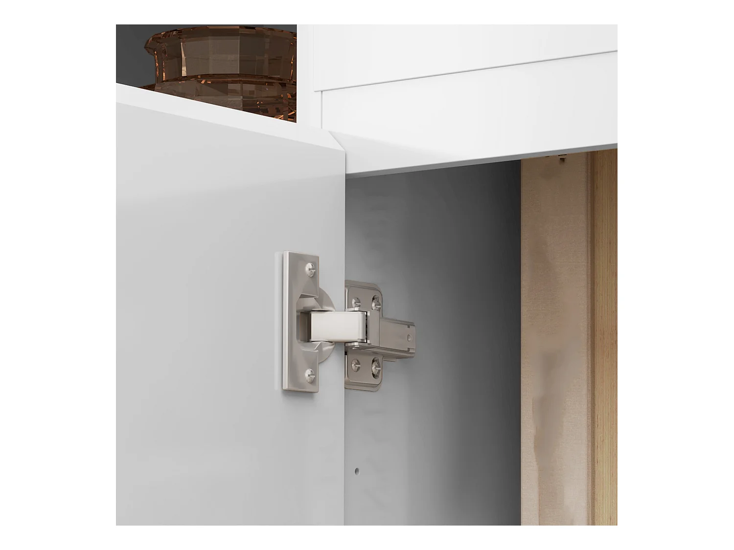 Credenza da cucina moderna con cassetto e 3 armadietti bianco