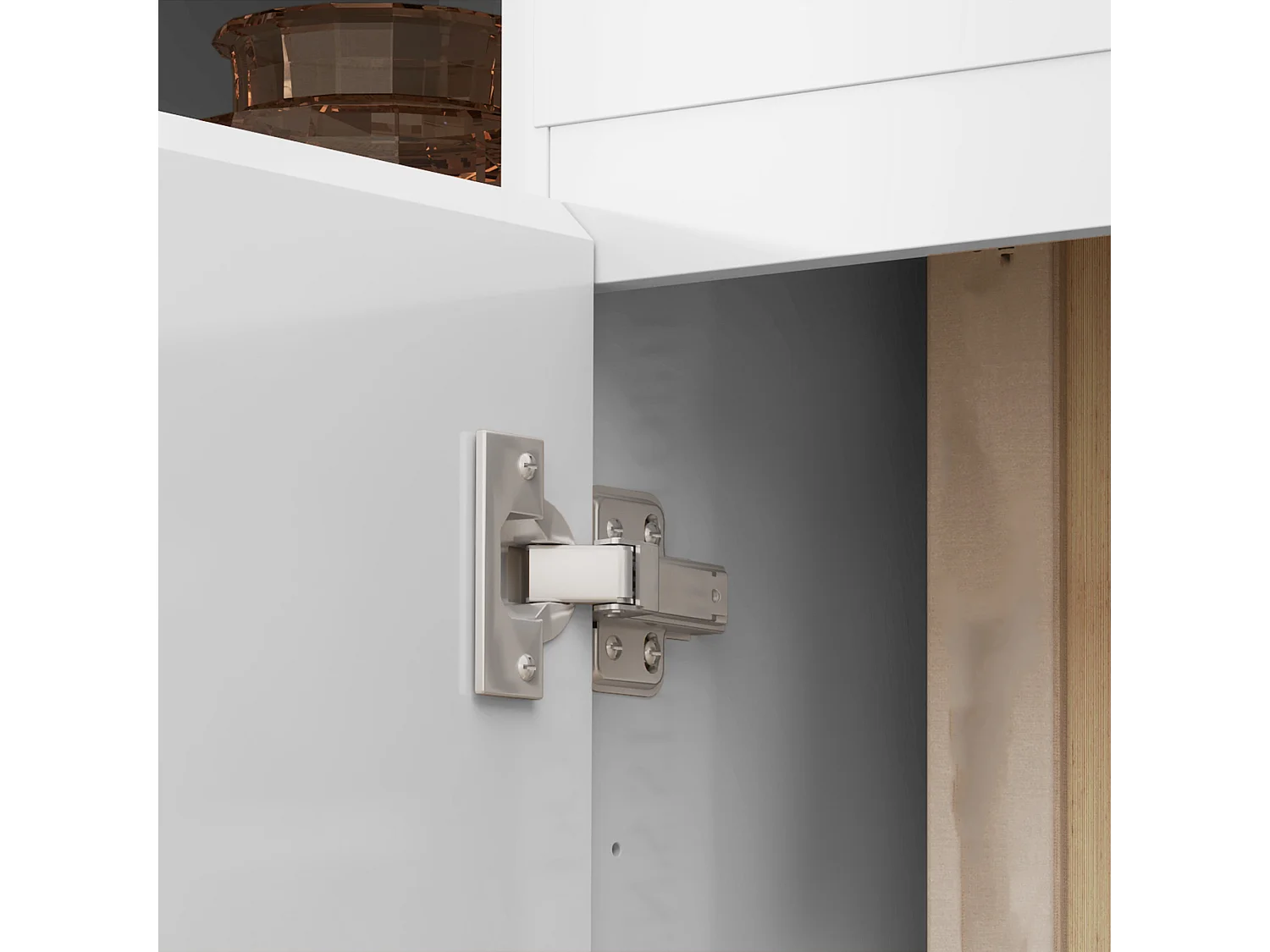 Credenza da cucina moderna con cassetto e 3 armadietti bianco