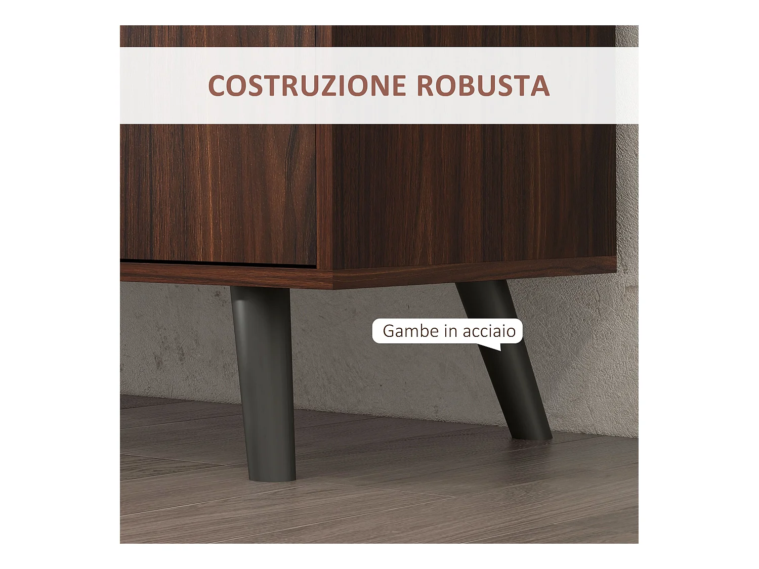 Credenza moderna multiuso con 2 armadietti e 3 cassetti