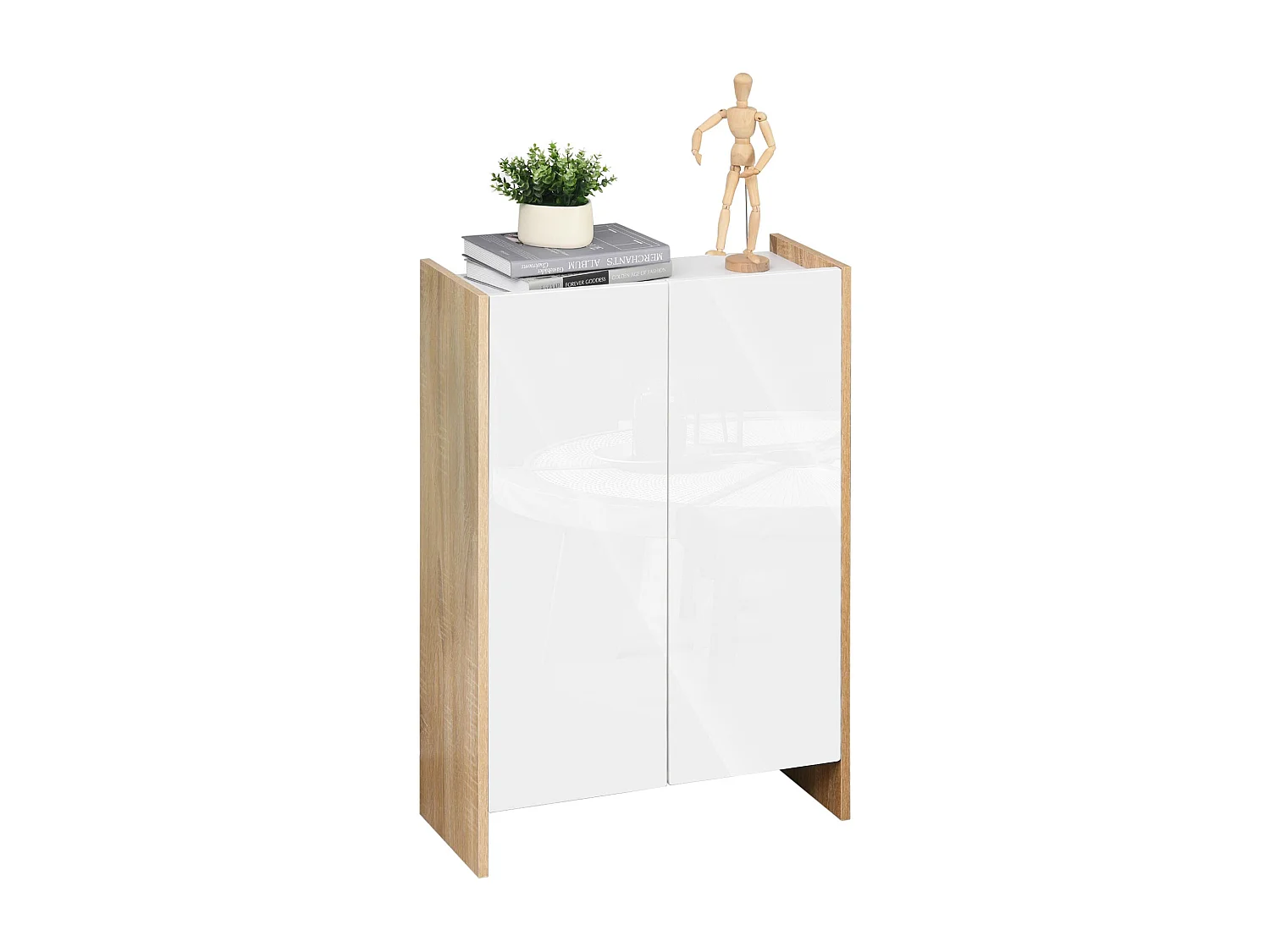 Armadietto a due ante per bagno ingresso o camera in legno