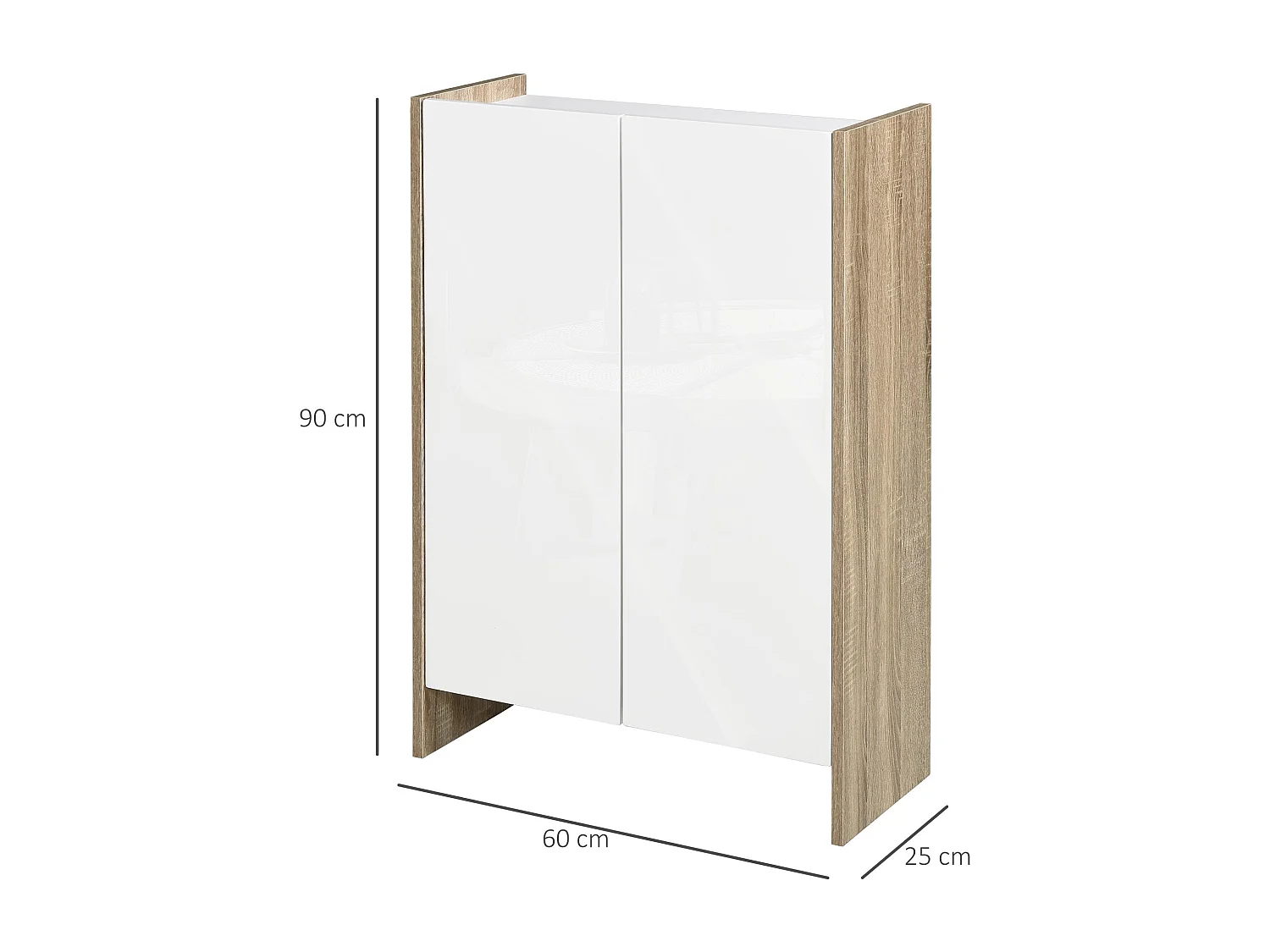 Armadietto a due ante per bagno ingresso o camera in legno