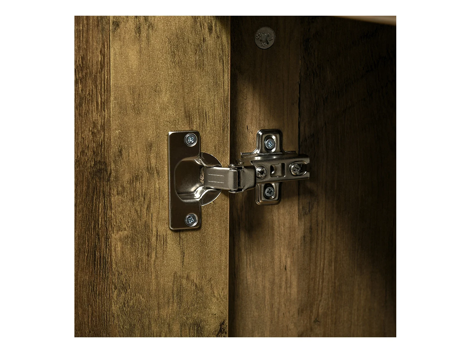 Mobile da ingresso moderno con decori dorati e gambe in acciaio