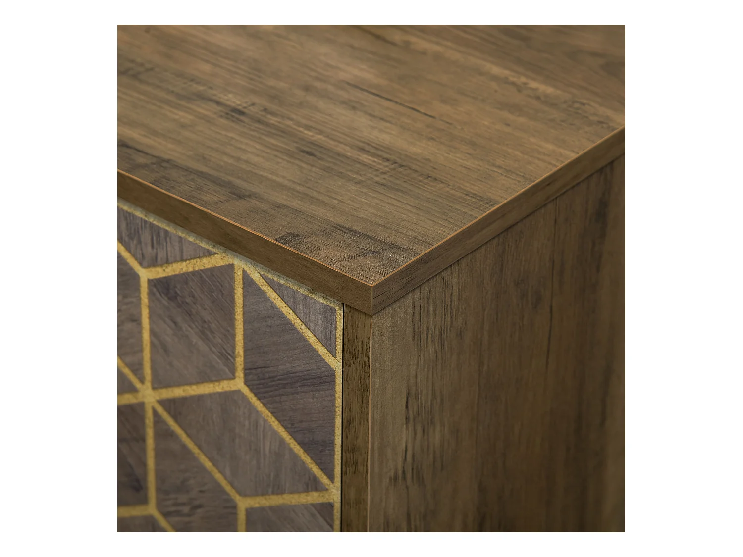 Mobile da ingresso moderno con decori dorati e gambe in acciaio