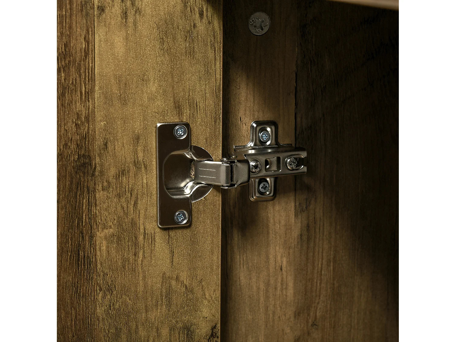 Mobile da ingresso moderno con decori dorati e gambe in acciaio