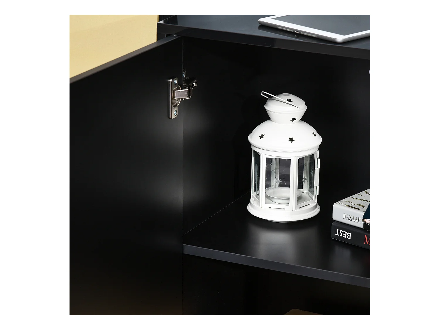 Mobiletto multiuso con apertura a pressione 117x36x74cm nero