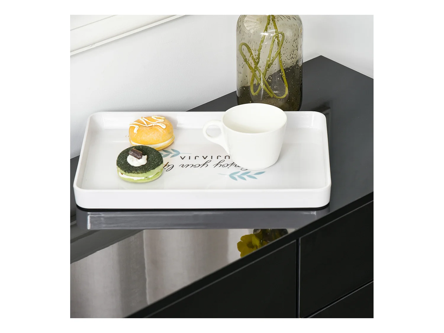 Mobiletto multiuso con apertura a pressione 117x36x74cm nero