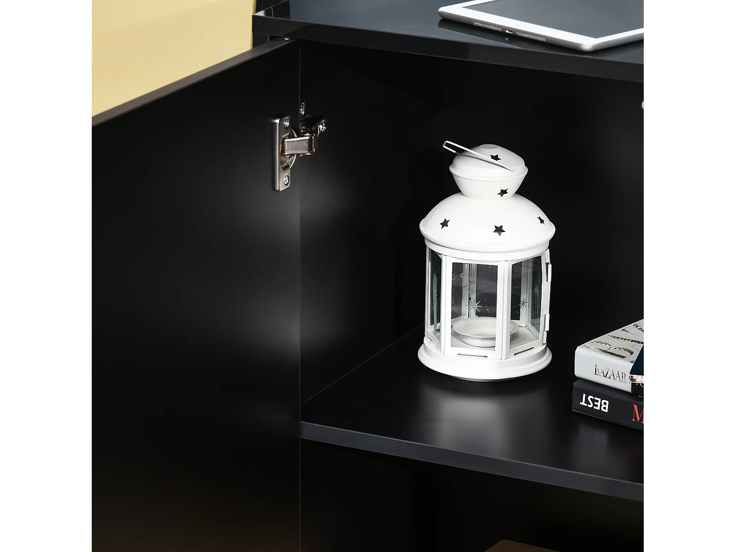 Mobiletto multiuso con apertura a pressione 117x36x74cm nero