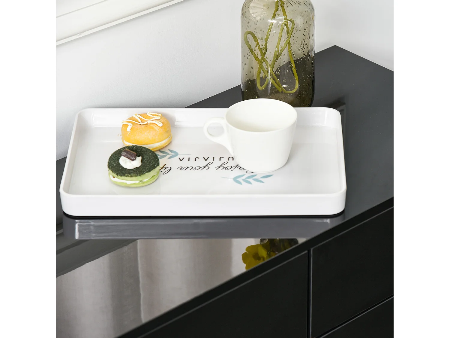 Mobiletto multiuso con apertura a pressione 117x36x74cm nero