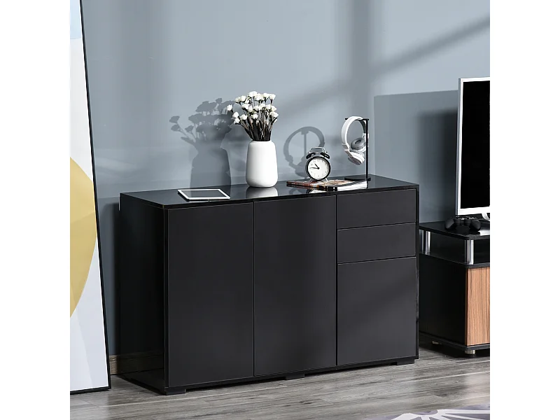 Mobiletto multiuso con apertura a pressione 117x36x74cm nero