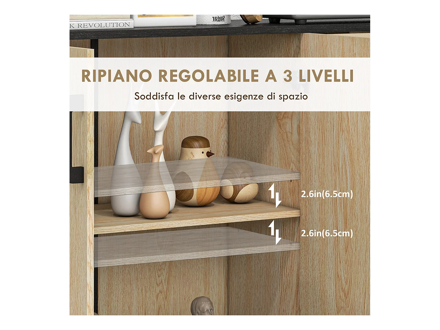 Mobile cucina 2 armadietti e 2 cassetti 90x30x75.5cm