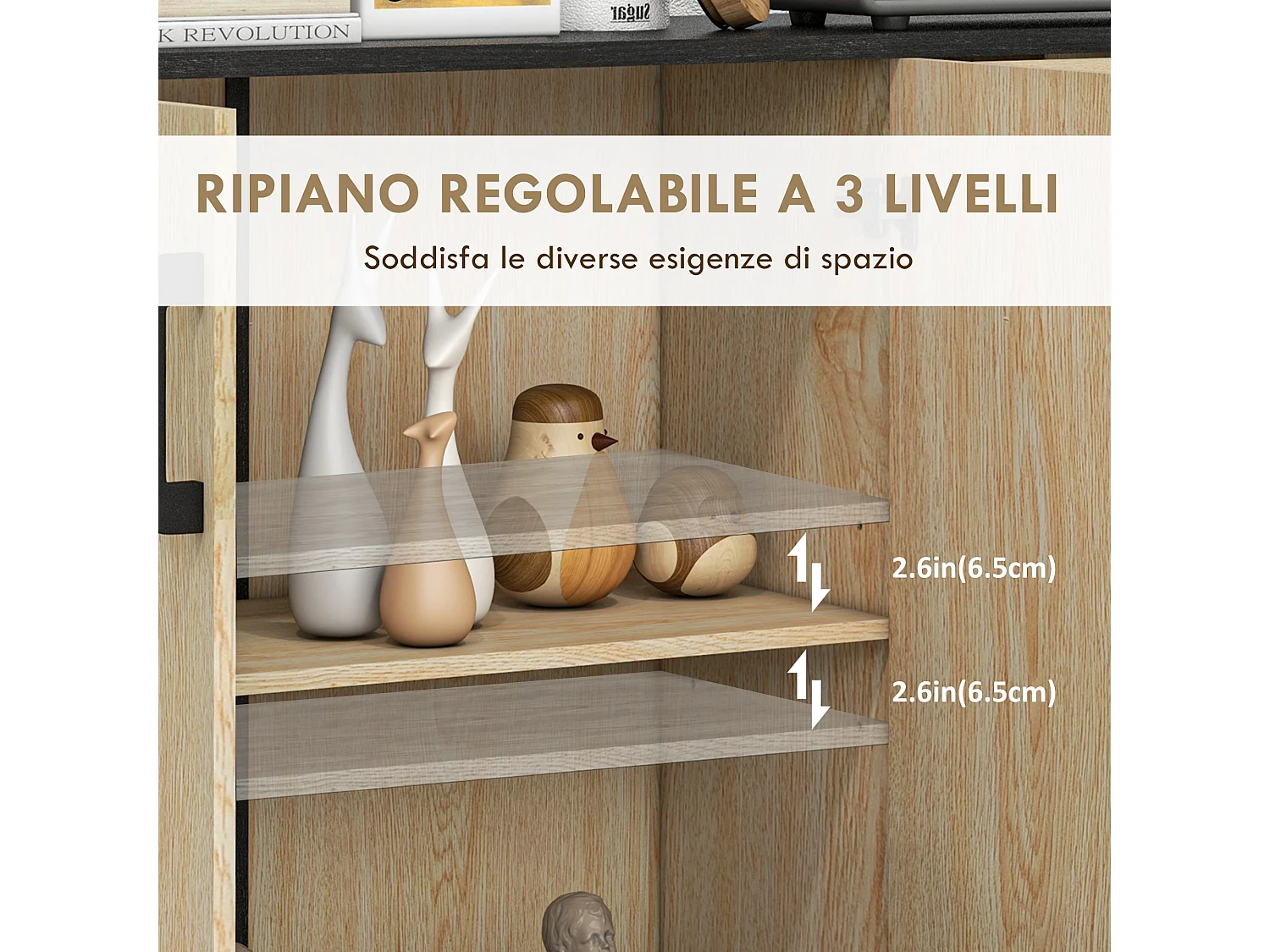 Mobile cucina 2 armadietti e 2 cassetti 90x30x75.5cm