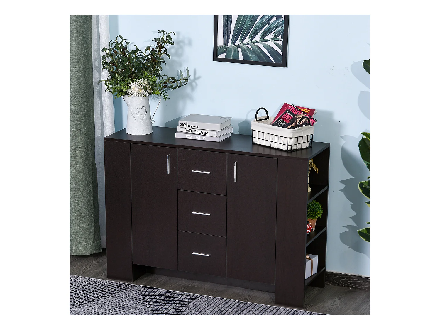 Credenza classica legno scuro per sala da pranzo