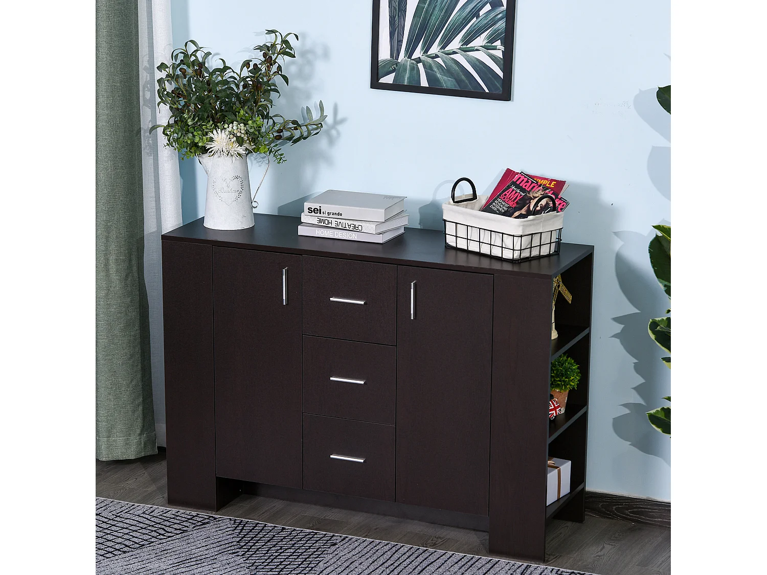 Credenza classica legno scuro per sala da pranzo