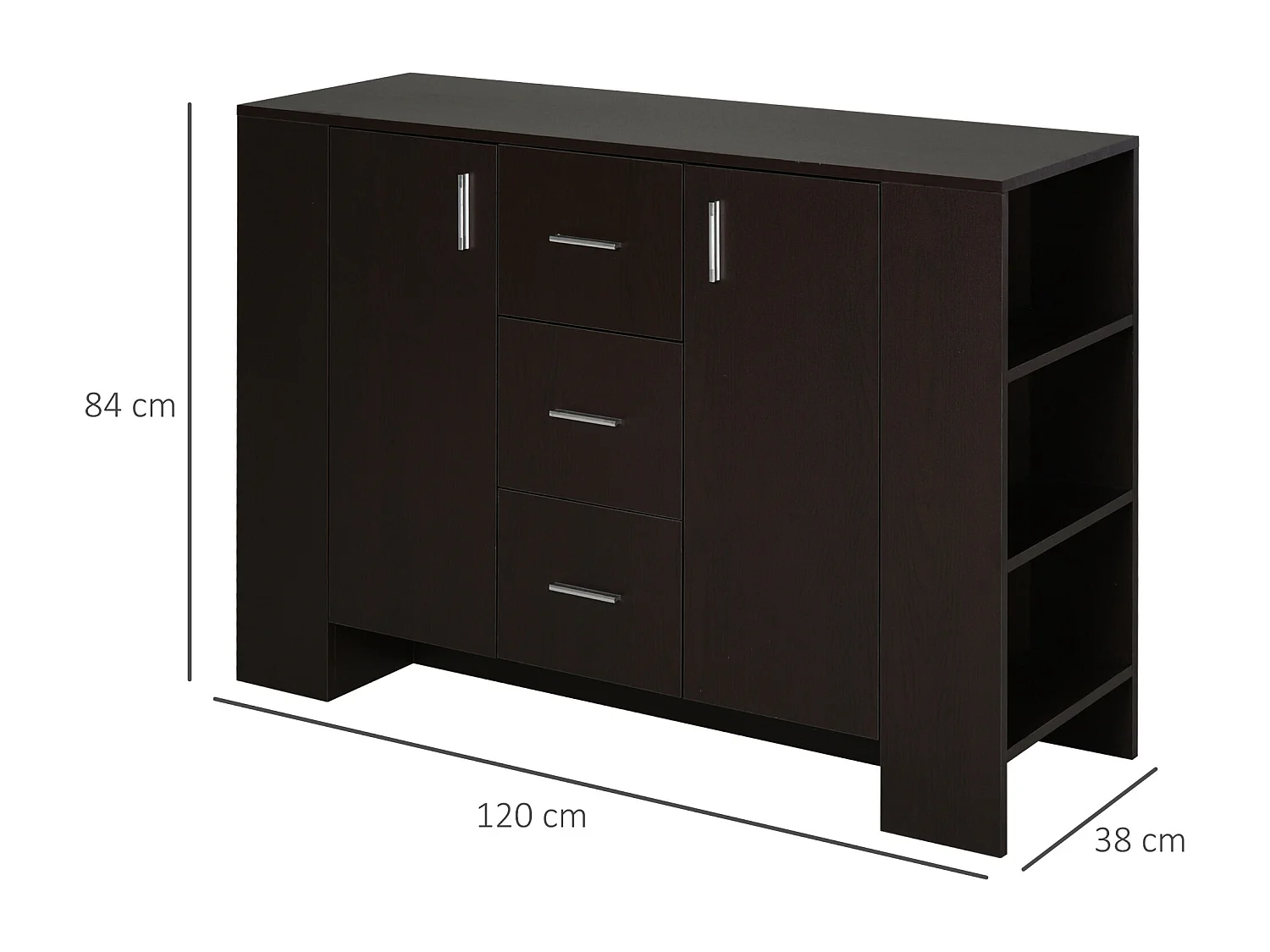 Credenza classica legno scuro per sala da pranzo