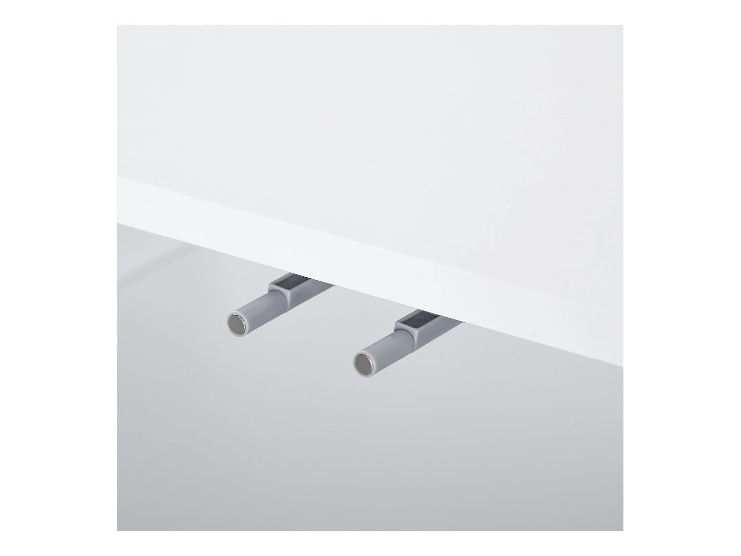 Credenza moderna con 2 armadietti a 3 ripiani in legno bianco