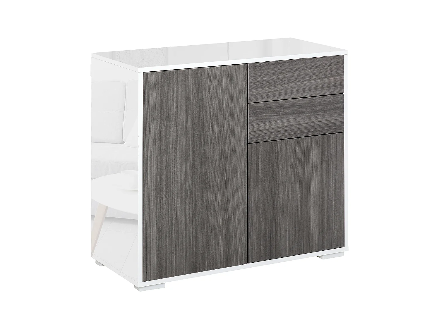 Mobiletto multiuso 2 cassetti e armadietti apertura a pressione