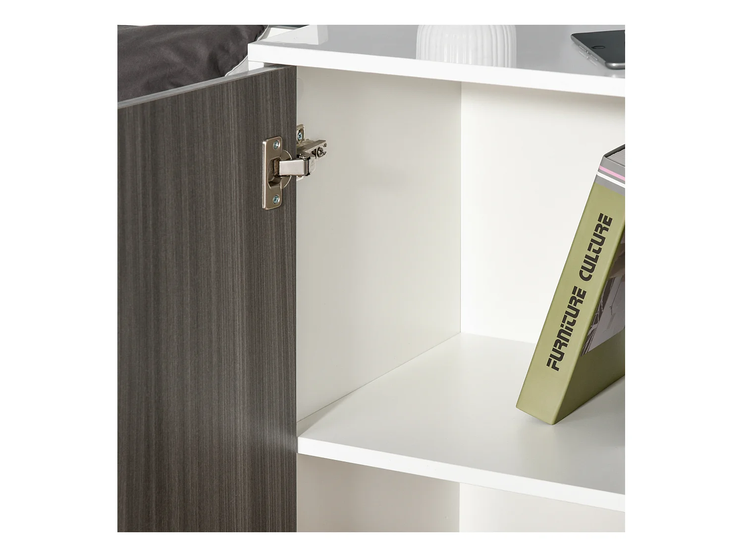 Mobiletto multiuso 2 cassetti e armadietti apertura a pressione