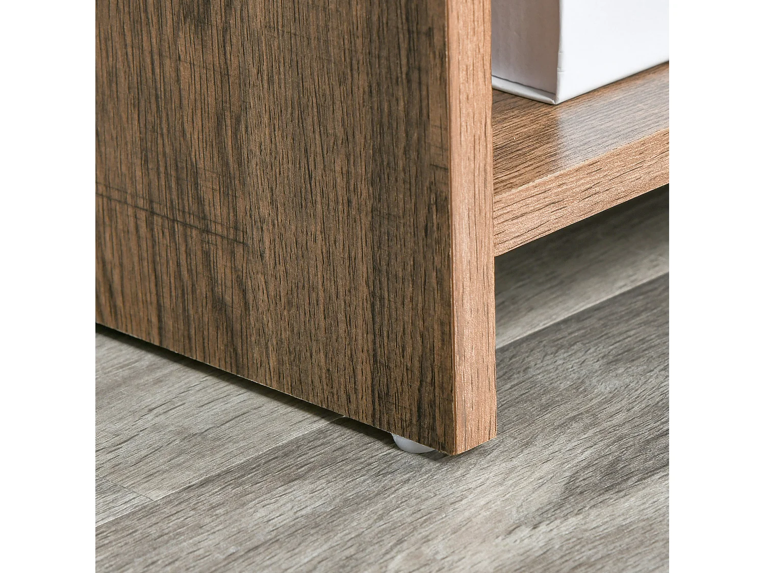 Mobiletto multiuso ripiani aperti e armadietto in legno metallo