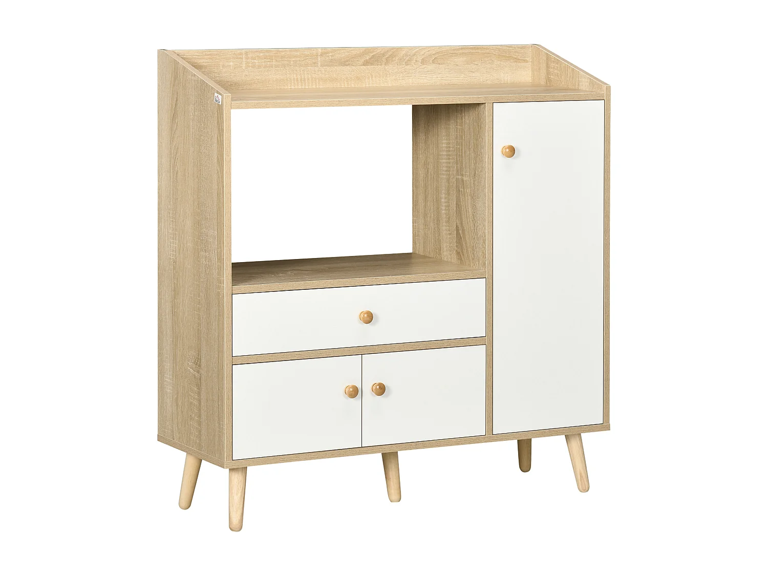 Mobile per microonde 2 armadietti e cassetto 90x30x94cm bianco