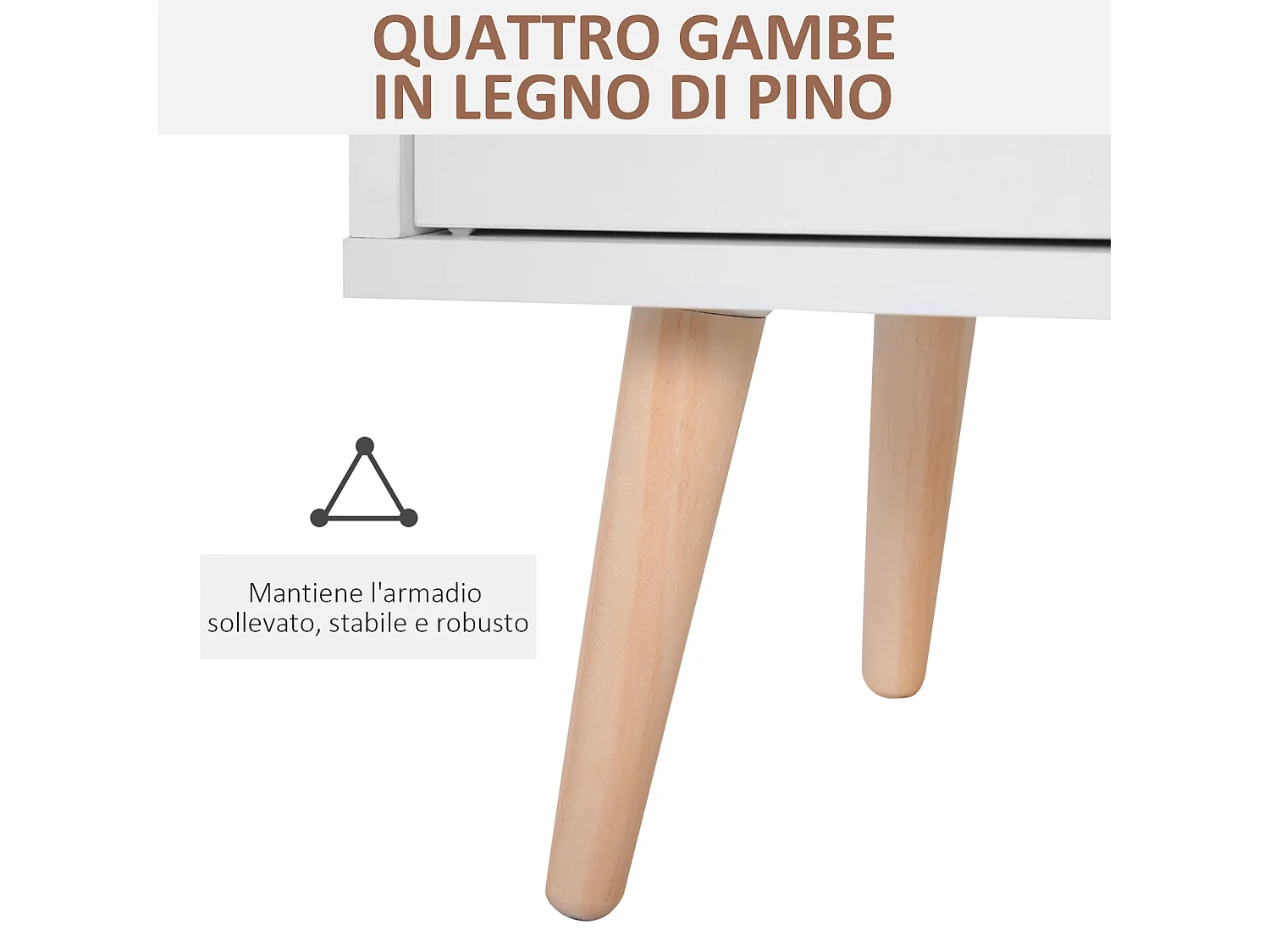 Armadietto cassettiera salvaspazio con 4 cesti 80x29.5x96 cm bianco