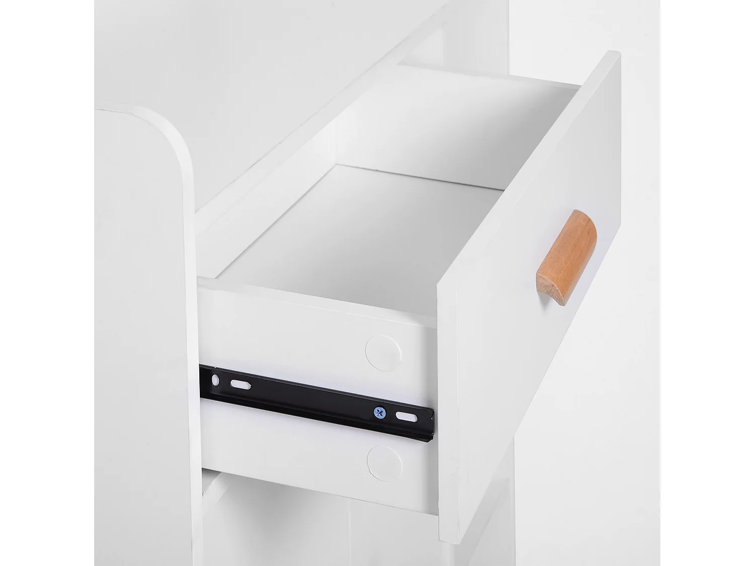 Armadietto cassettiera salvaspazio con 4 cesti 80x29.5x96 cm bianco