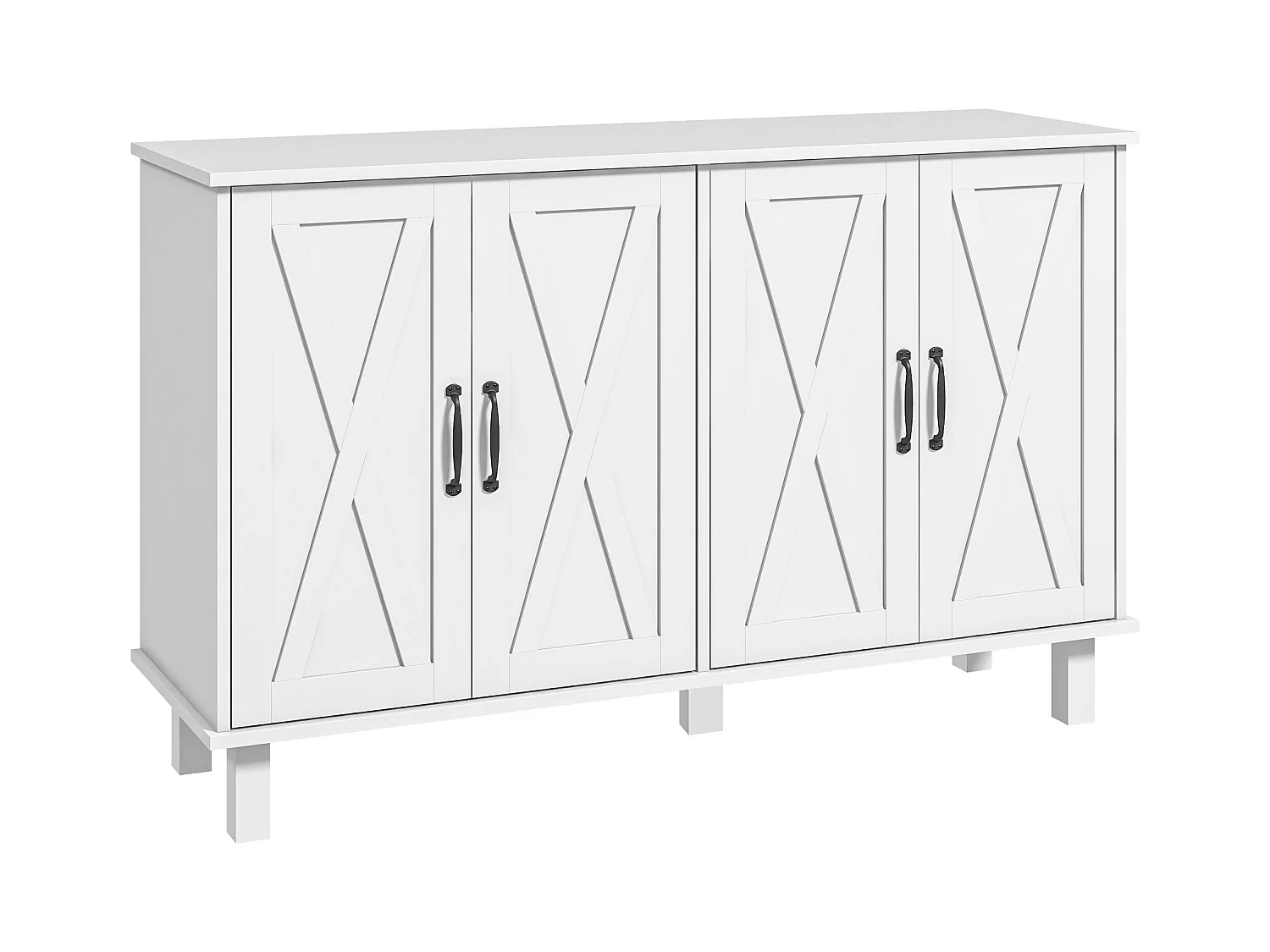 Mobile multiuso in mdf 4 livelli per soggiorno e cucina bianco