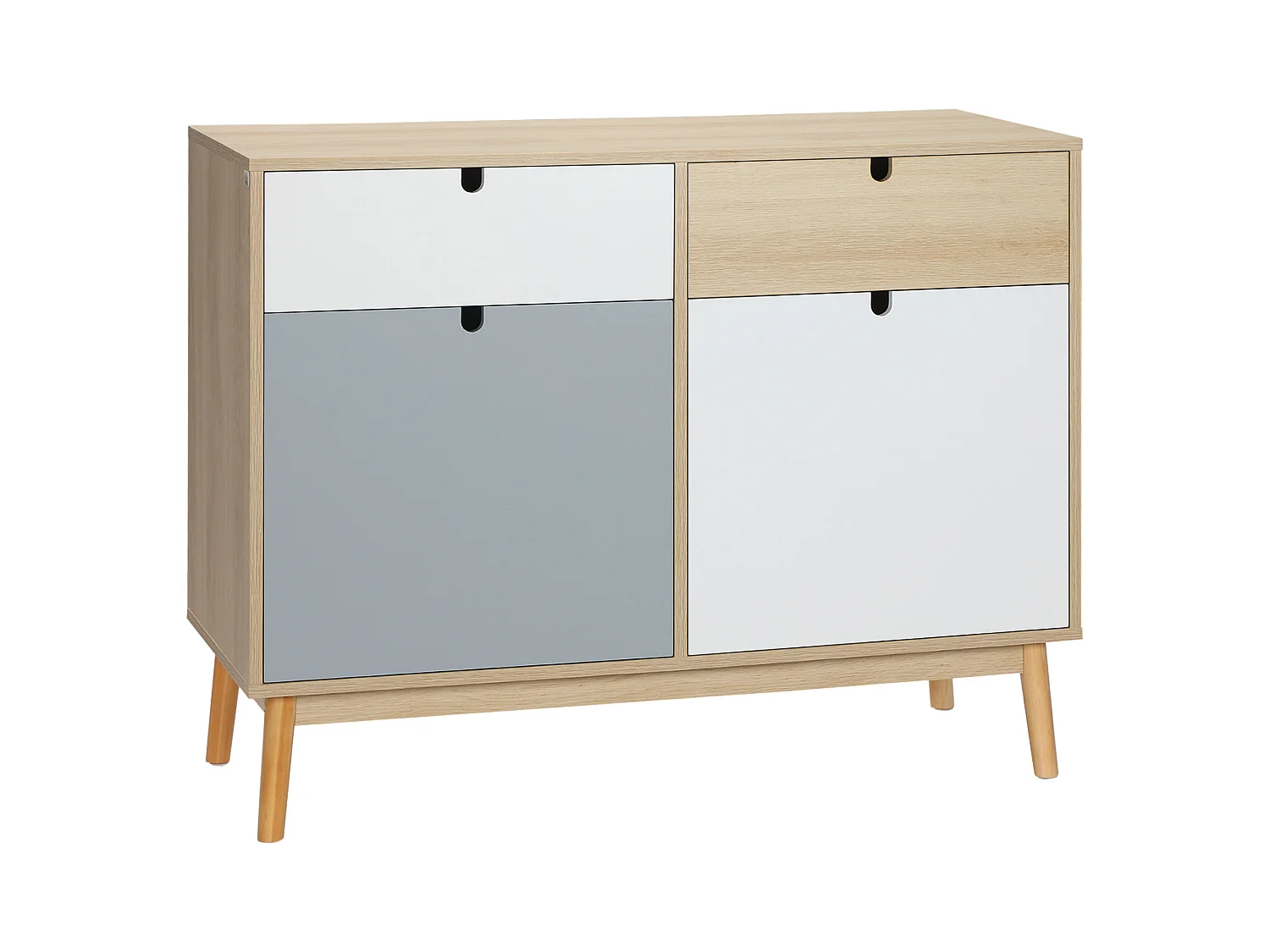 Mobile multiuso stile nordico 2 ante e 2 cassetti 100x40x79.5cm
