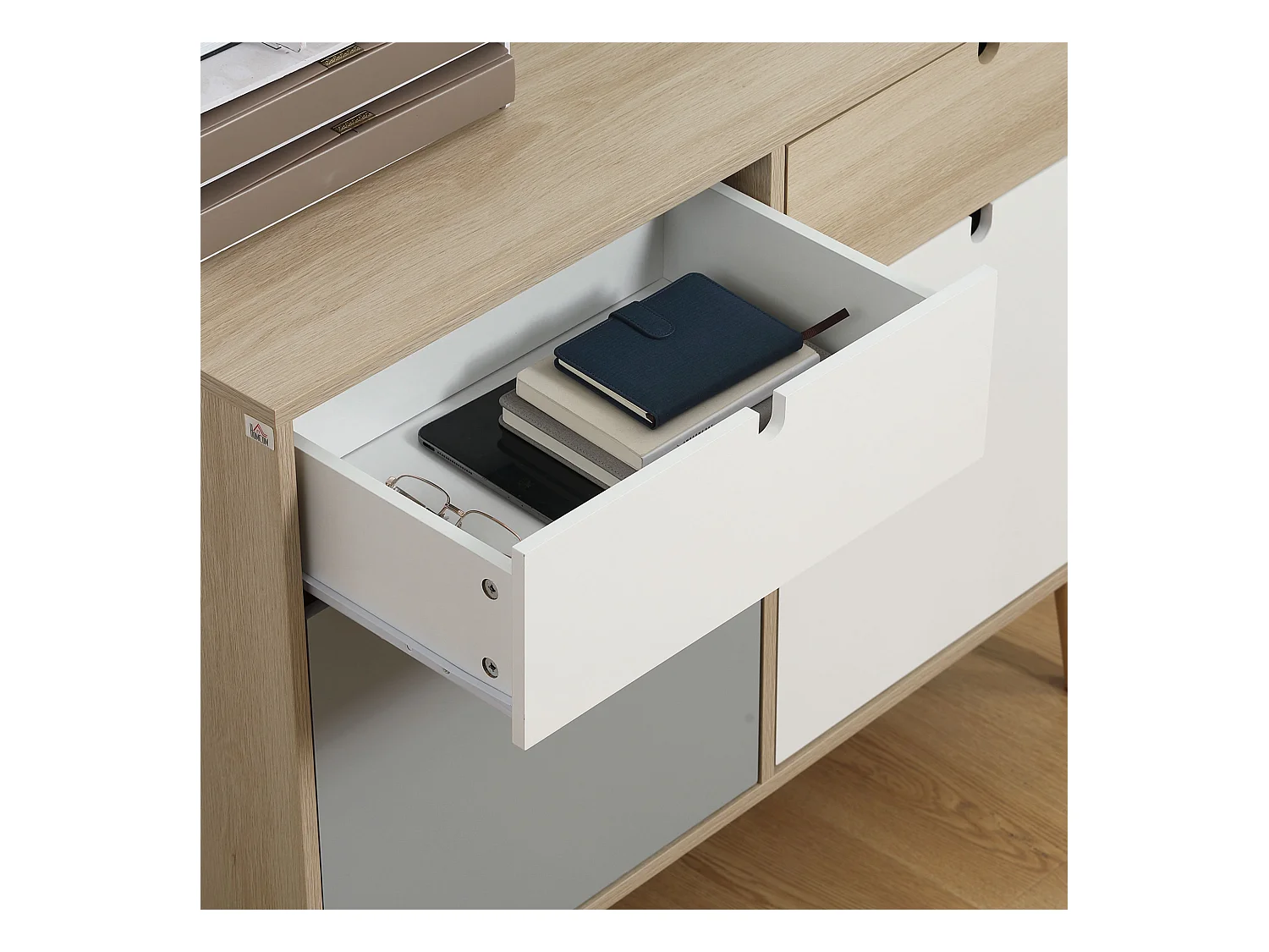 Mobile multiuso stile nordico 2 ante e 2 cassetti 100x40x79.5cm