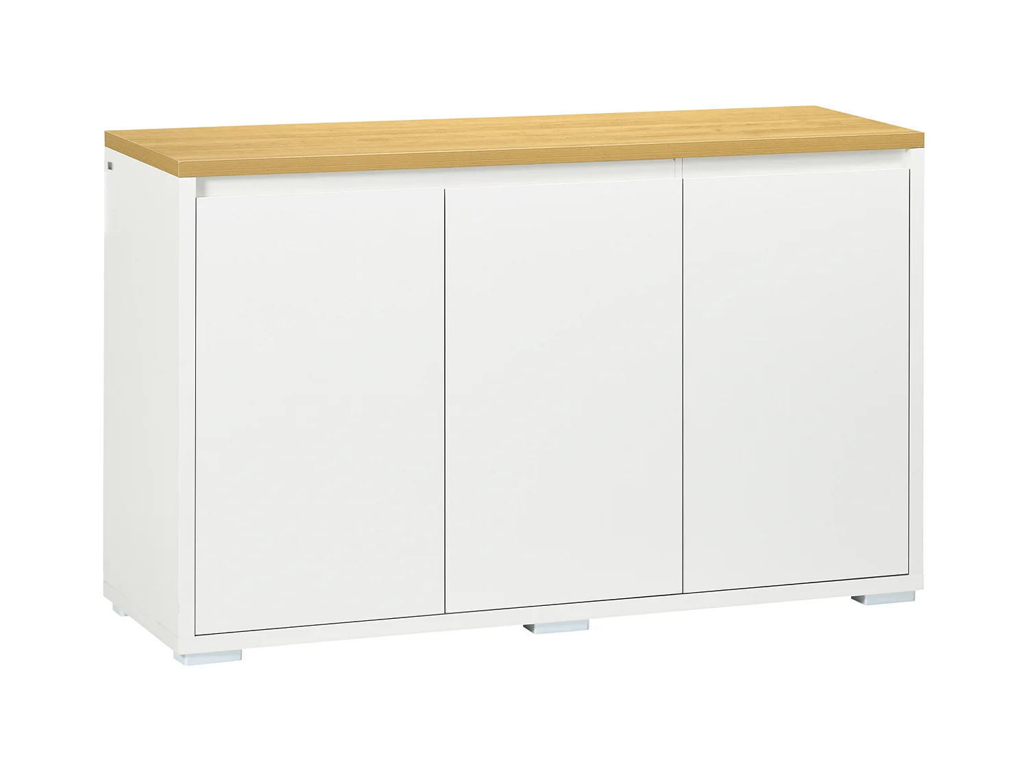 Mobile multifunzionale con 2 armadietti con 3 ante bianco