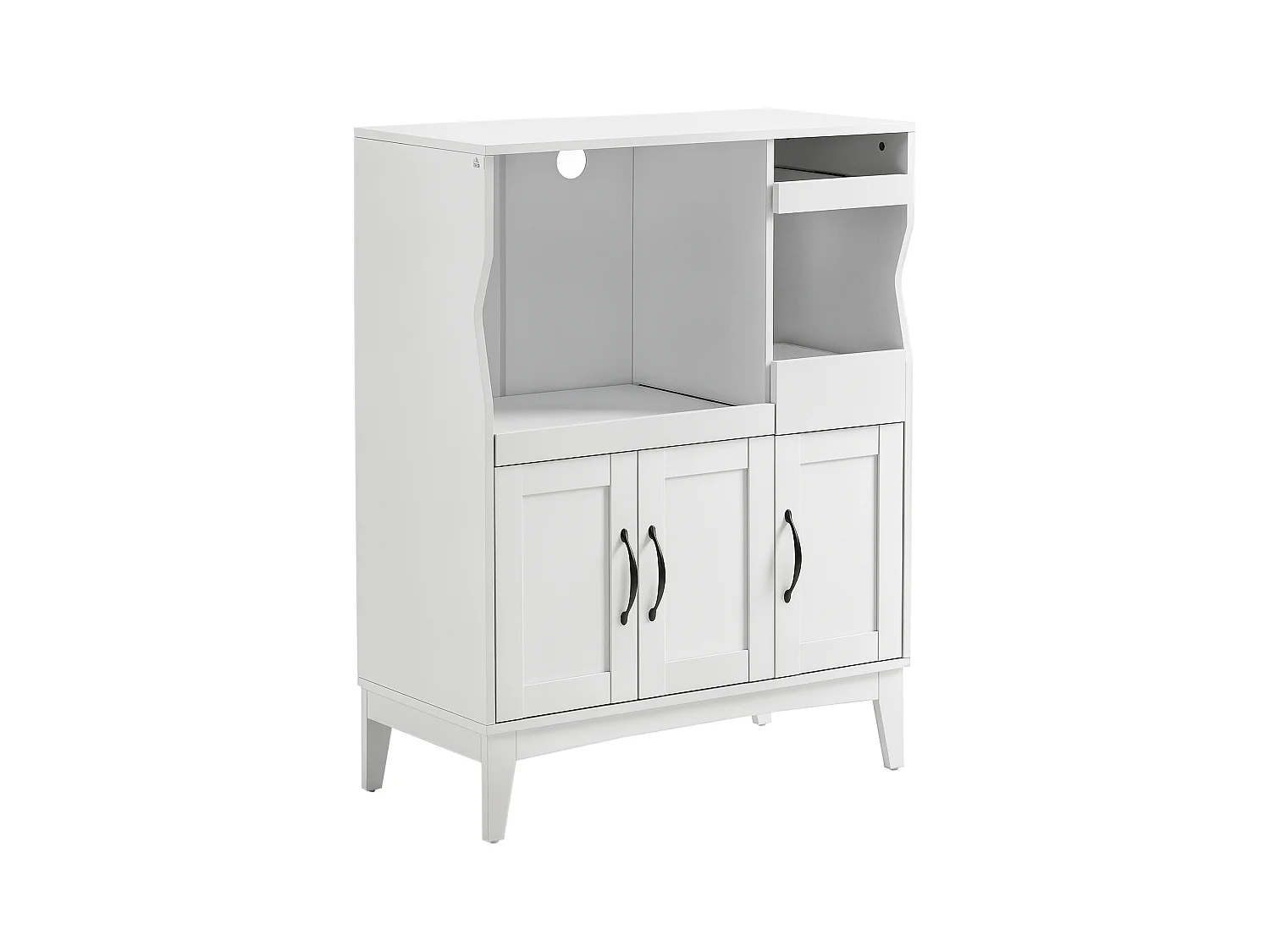 Credenza cucina con 2 armadietti e ripiani estraibili bianco