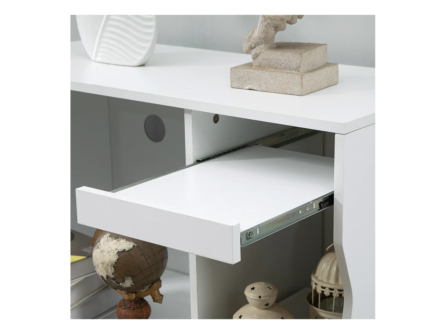 Credenza cucina con 2 armadietti e ripiani estraibili bianco