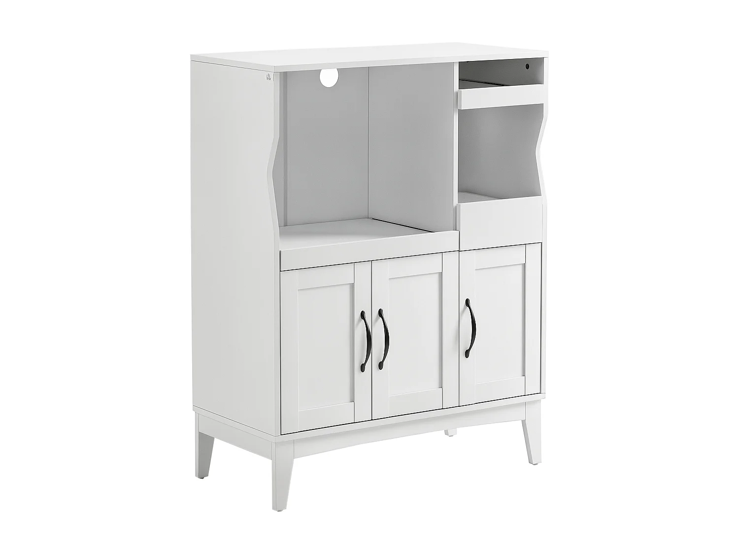 Credenza cucina con 2 armadietti e ripiani estraibili bianco