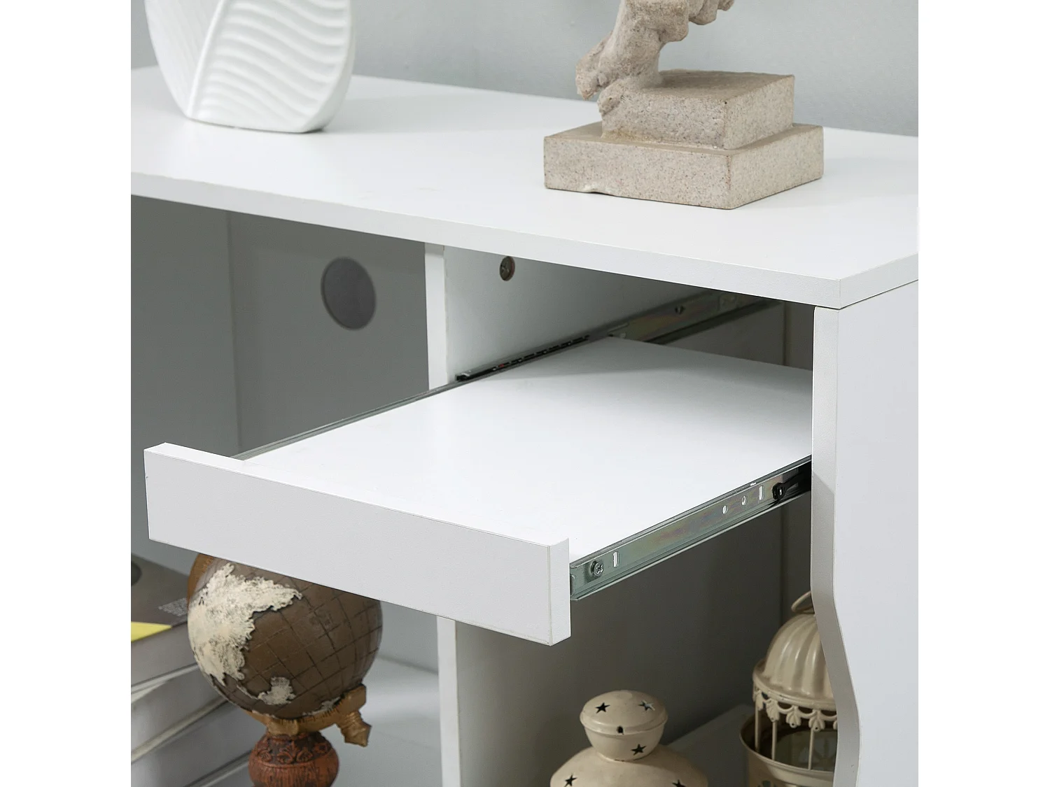 Credenza cucina con 2 armadietti e ripiani estraibili bianco