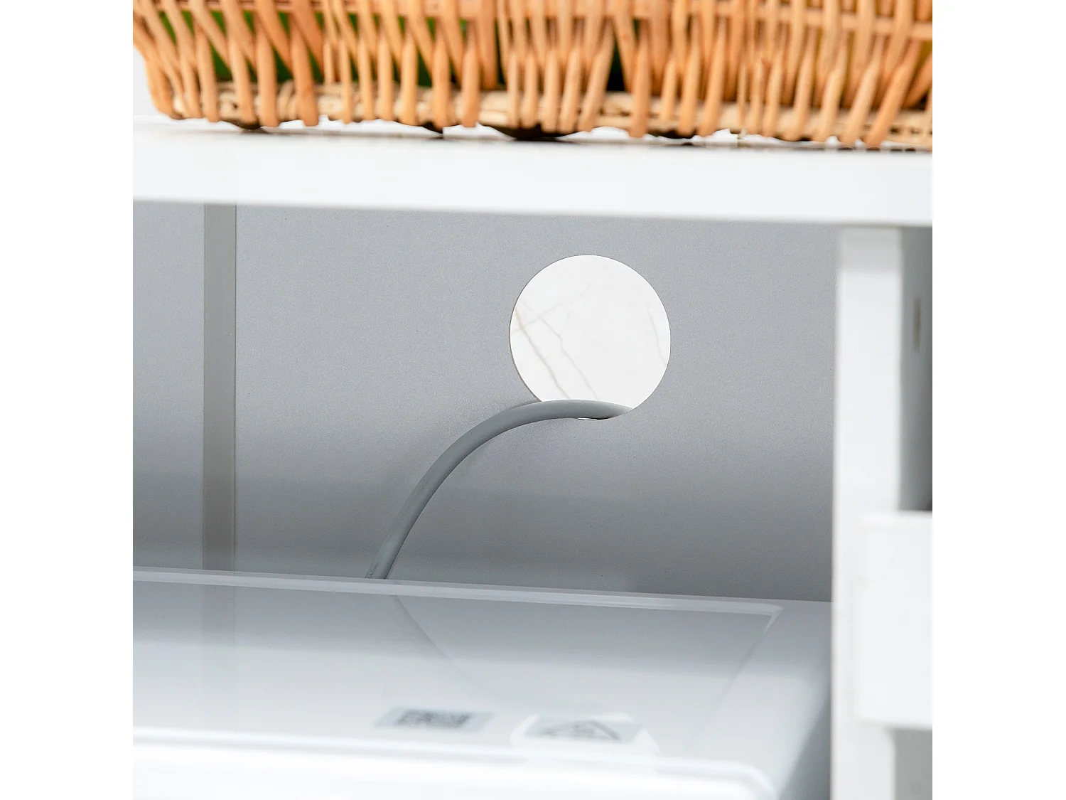 Credenza cucina con 2 armadietti e ripiani estraibili bianco