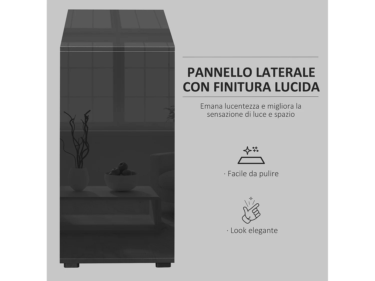 Mobiletto multiuso con 2 cassetti e 2 armadietti casa o ufficio